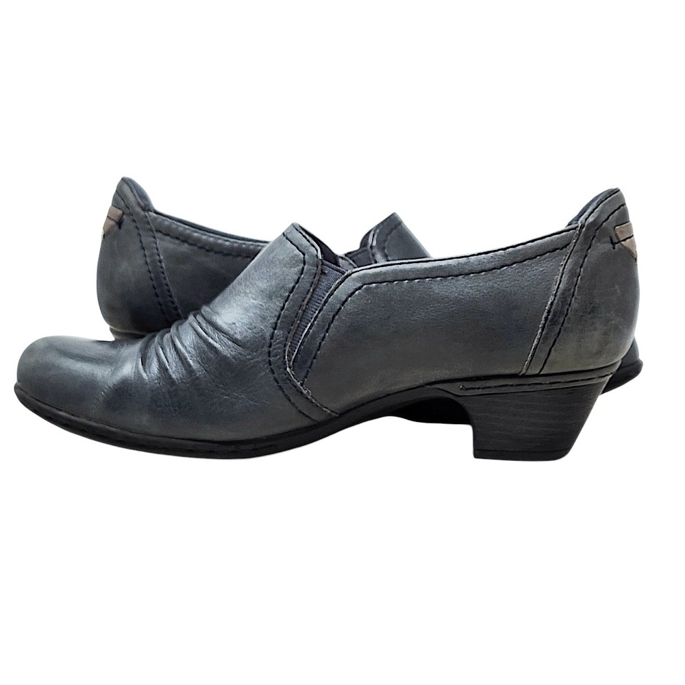 Rockport Adele Booties 8 Women Slate Gray Leather Ruched Slip On Career Comfort - Picture 6 of 12
